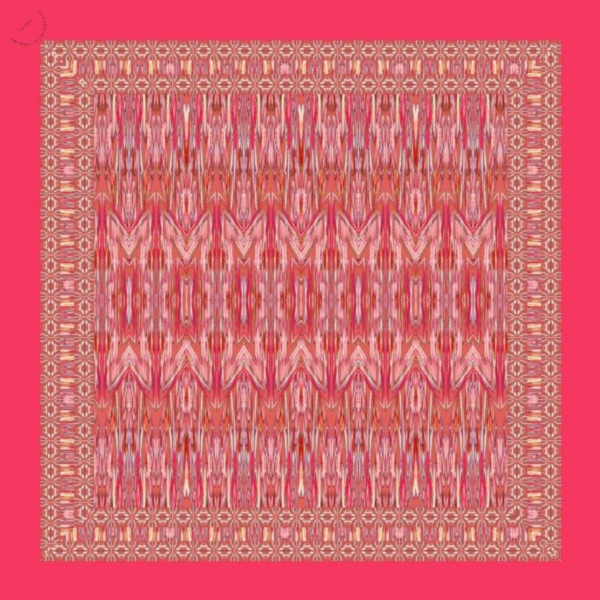 Twill zigzag coral foulard - Souvenirs de Pomme