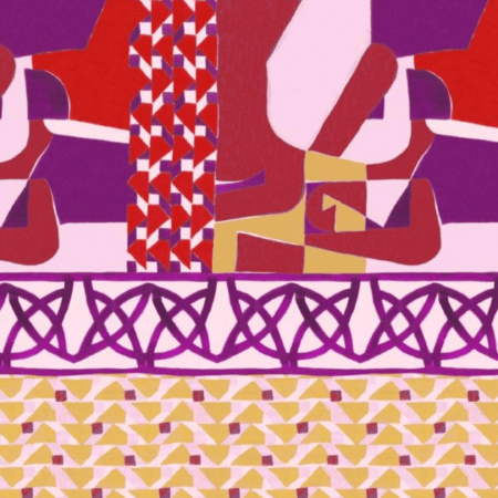 Twill tile purple-red foulard - Souvenirs de Pomme