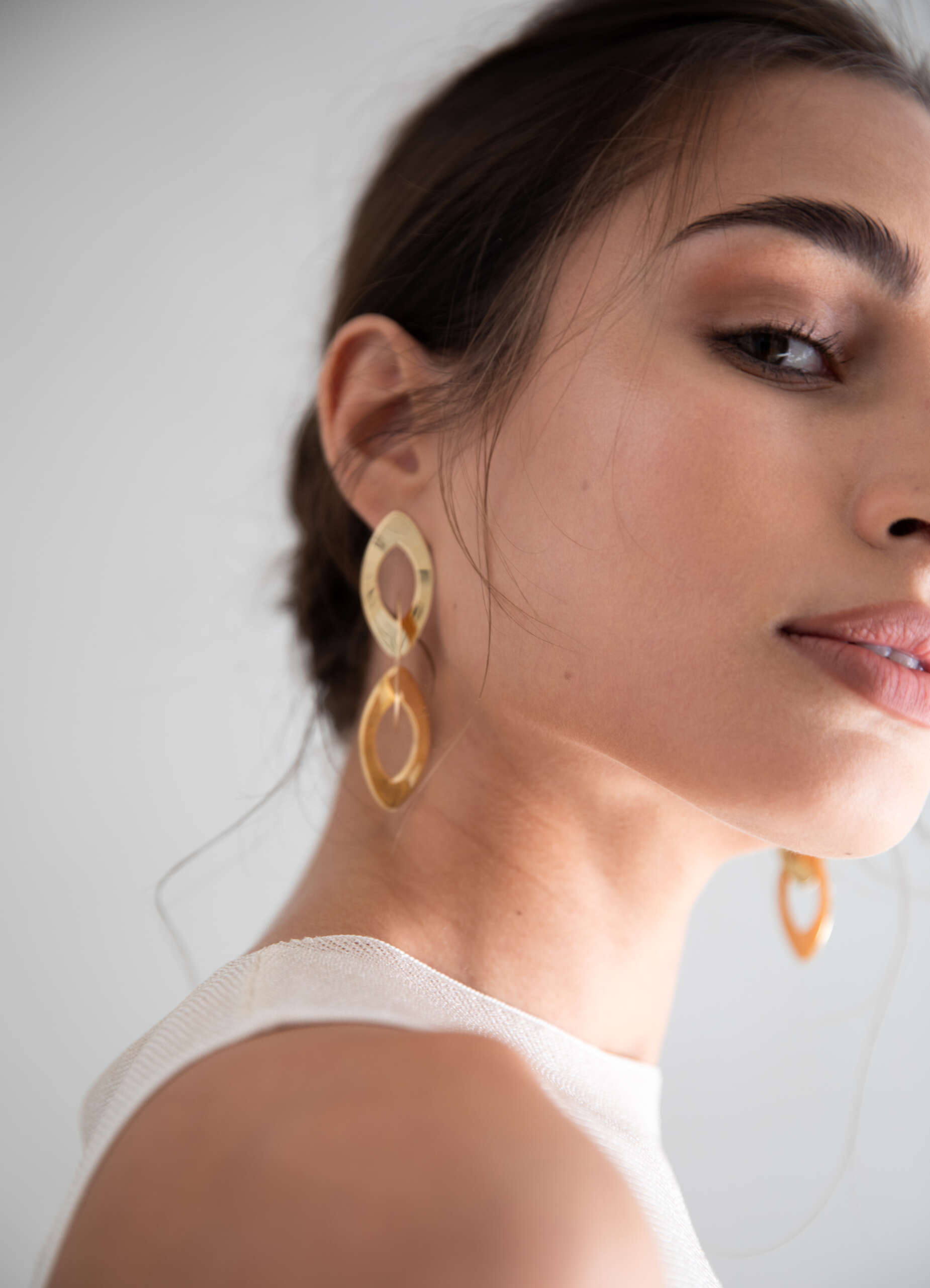 Lucy statement gold chain earrings