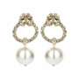 Bridal earring rinestones pearl - Souvenirs de Pomme