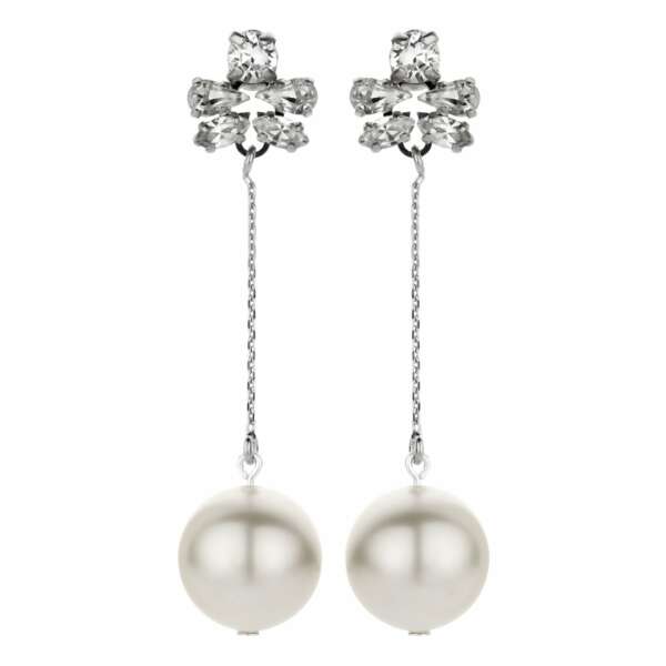 Bridal earring pendant in silver - Souvenirs de Pomme