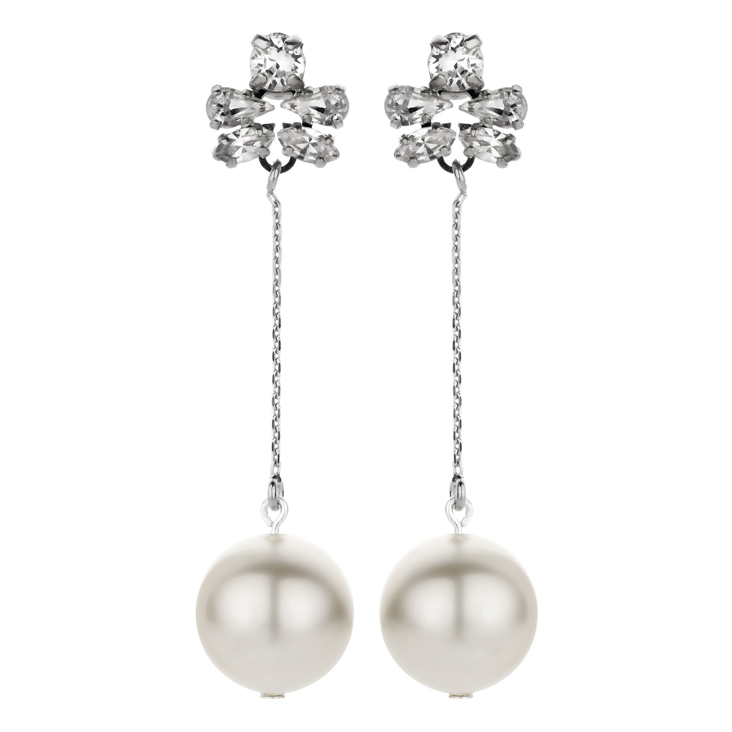 Bridal earring pendant in silver - Souvenirs de Pomme