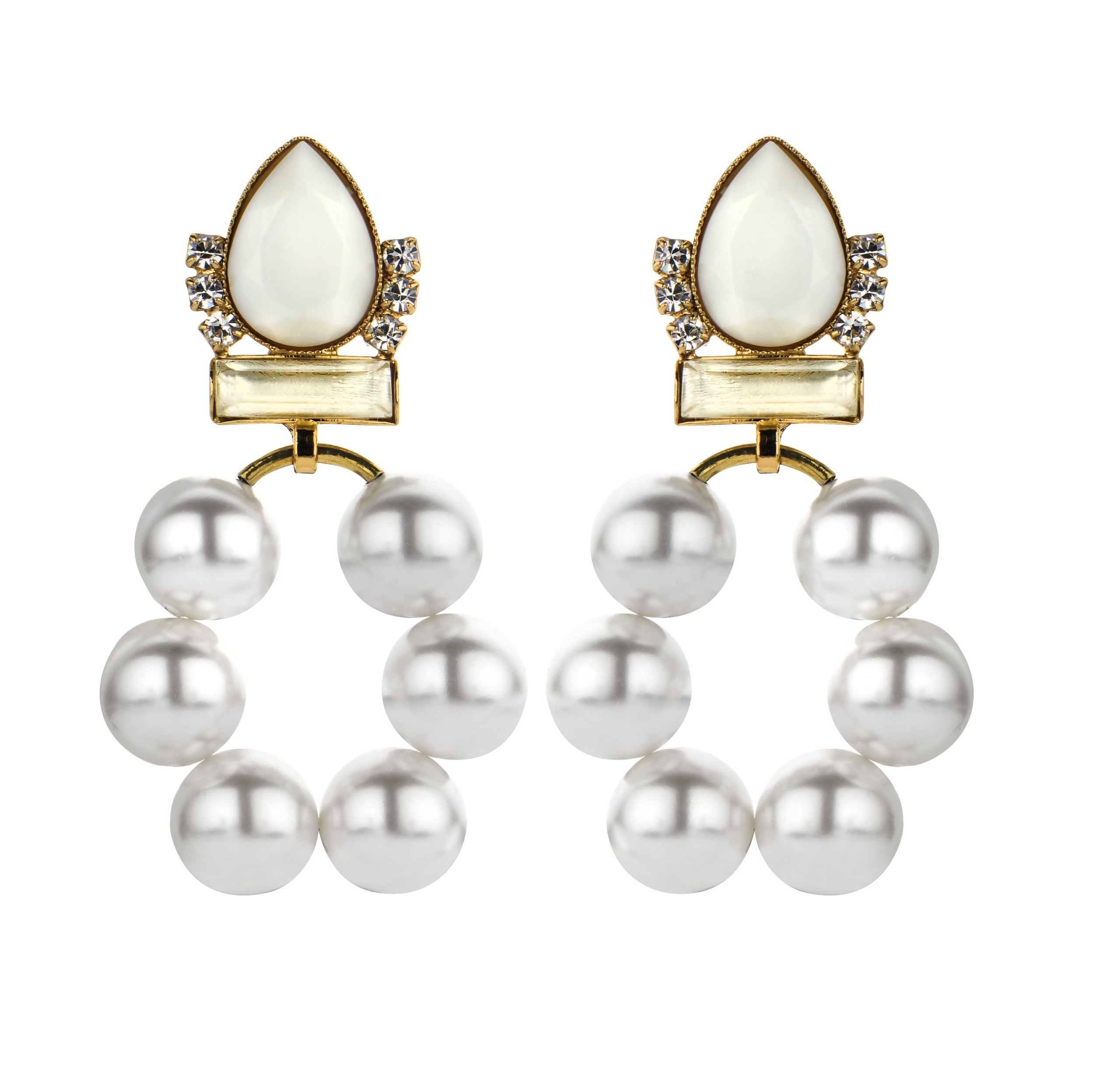 Bridal earring chrome pearl - Souvenirs de Pomme