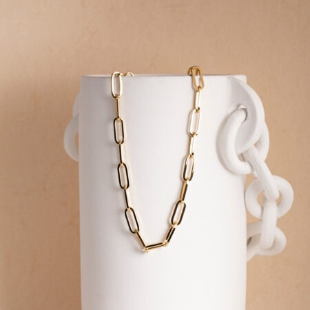 Link small chain necklace gold