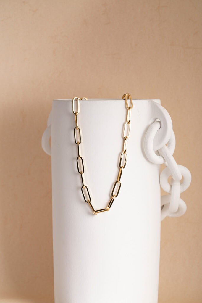 Link small chain necklace gold