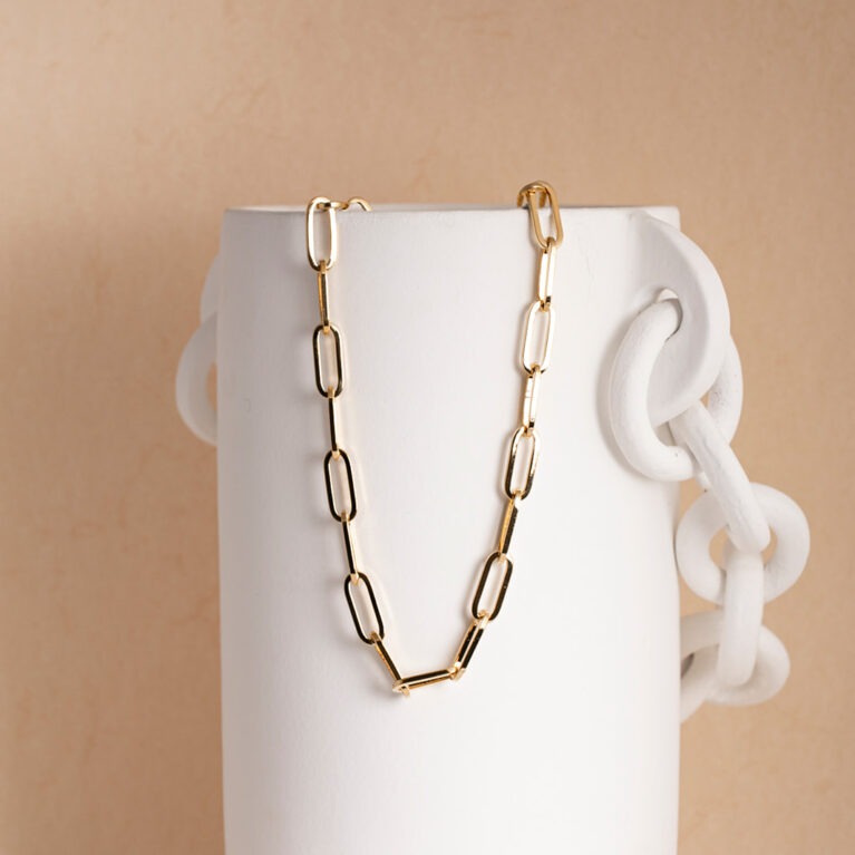 Link small chain necklace gold