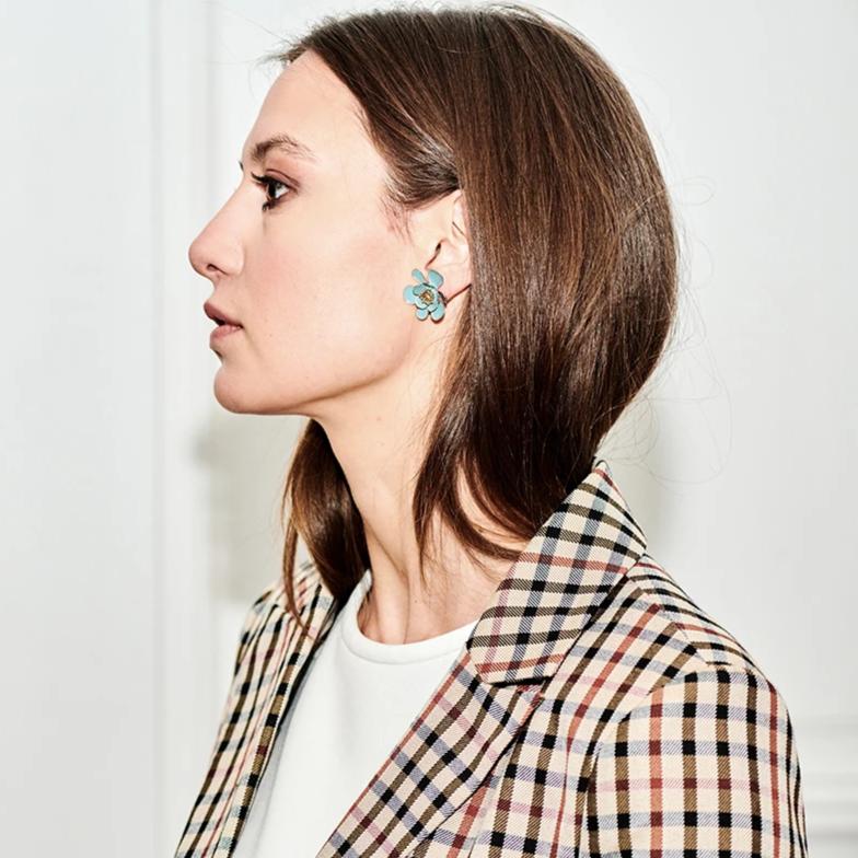 Gina shortie large jeans earrings - Souvenirs de Pomme