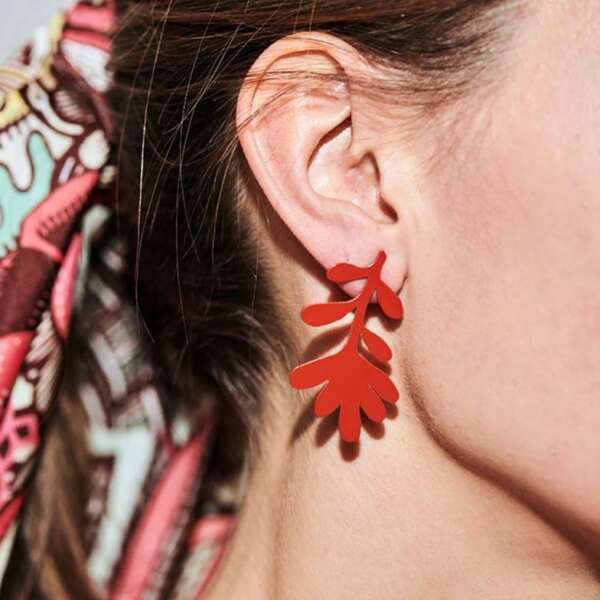 Coral mini red earrings - Souvenirs de Pomme