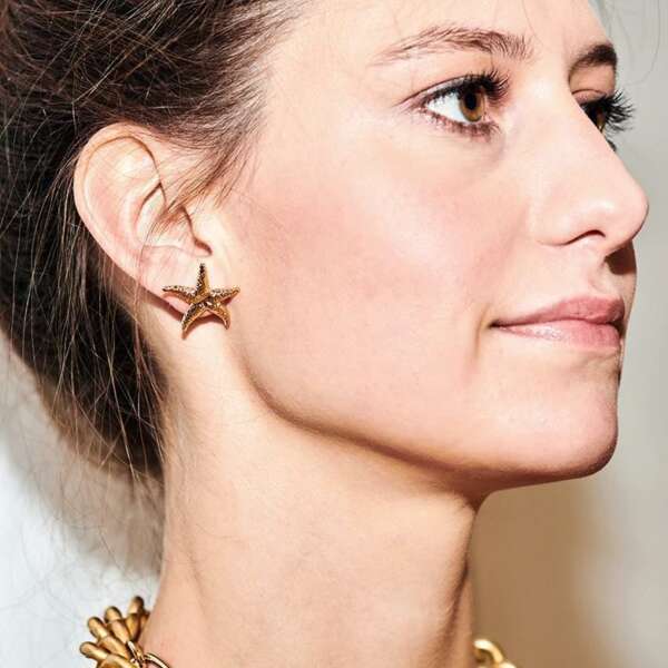 Seastar gold earrings - Souvenirs de Pomme