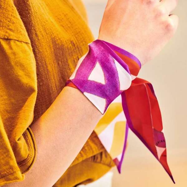 Twill tile purple red ribbon - Souvenirs de Pomme