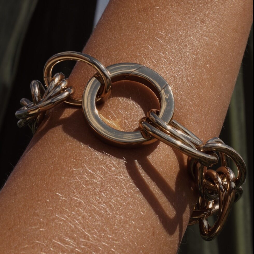Large snake statement bracelet gold - Souvenirs de Pomme