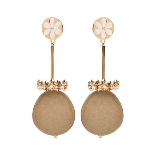 Peru enamel beige earrings - Souvenirs de Pomme