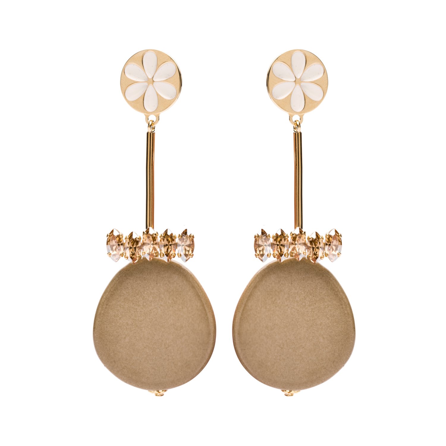Peru enamel beige earrings - Souvenirs de Pomme