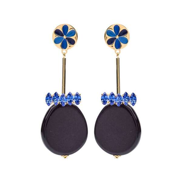 Peru enamel blue earrings - Souvenirs de Pomme