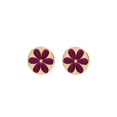 Flower shortie enamel cherry earring - Souvenirs de Pomme