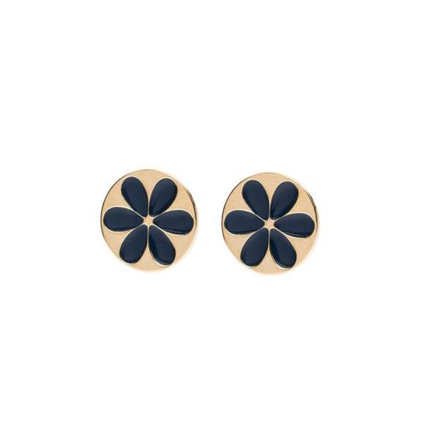 Flower shortie enamel navy earring - Souvenirs de Pomme