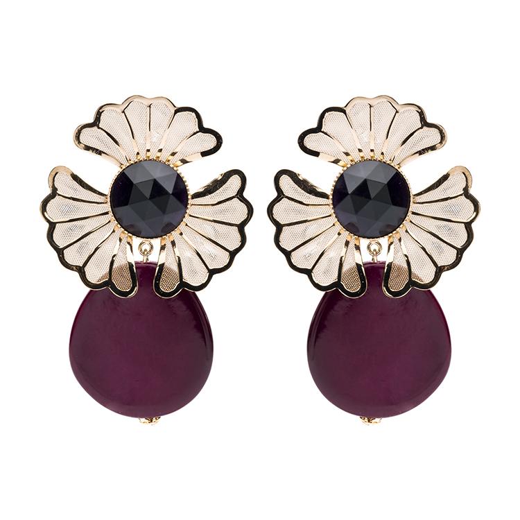 Mia statement aubergine earrings - Souvenirs de Pomme