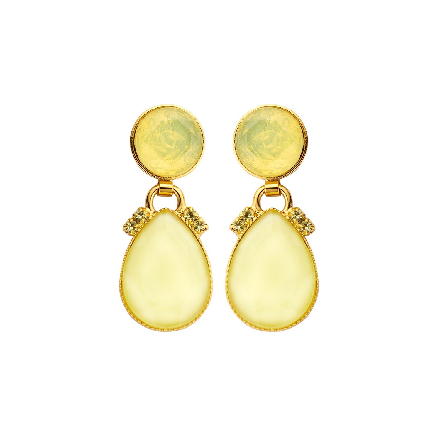 Mini 2drops yellow earrings - Souvenirs de Pomme