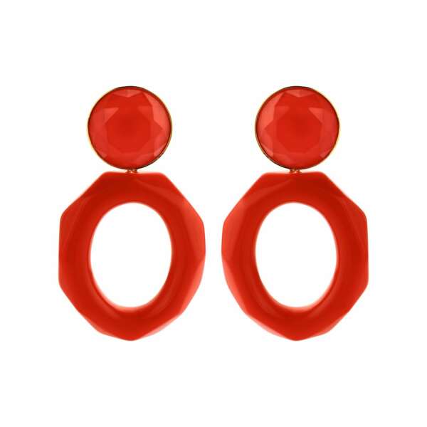 Mary facet large red earrings - Souvenirs de Pomme