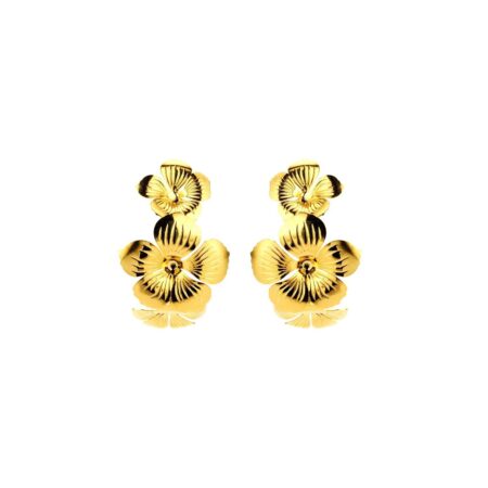 Floral hoop gold earrings - Souvenirs de Pomme
