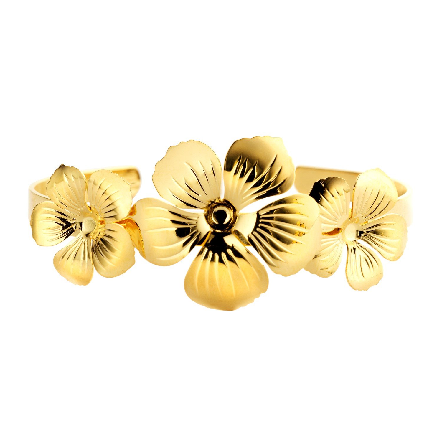 Floral cuff gold plated - Souvenirs de Pomme