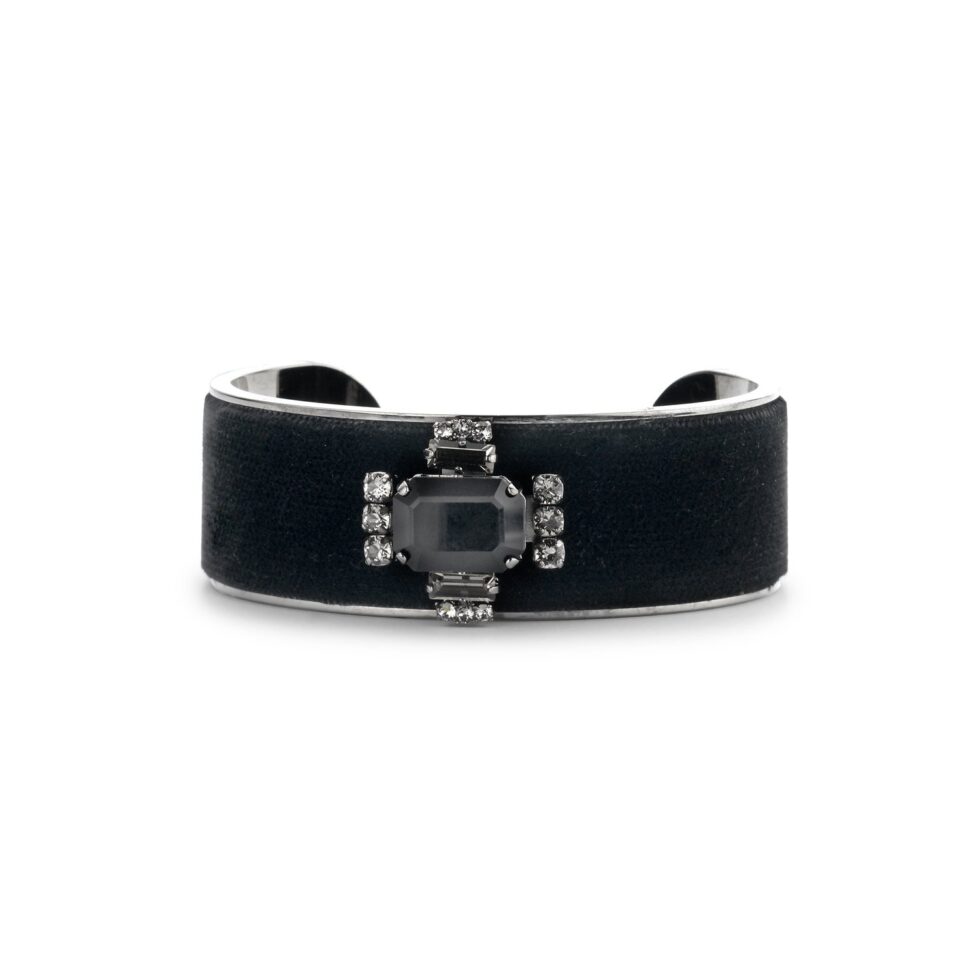 Laura cuff Black velvet - Souvenirs de Pomme