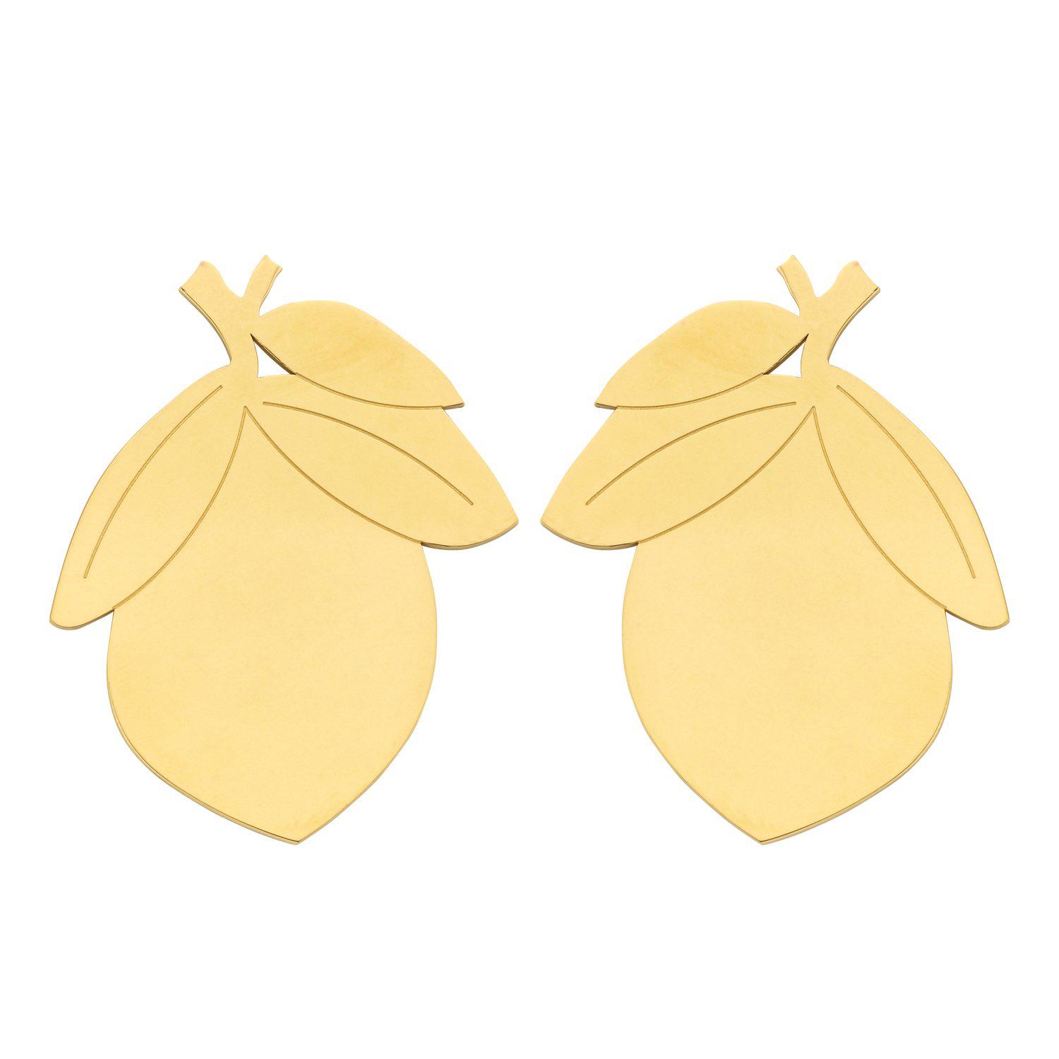 Lemon Large statement earring gold - Souvenirs de Pomme