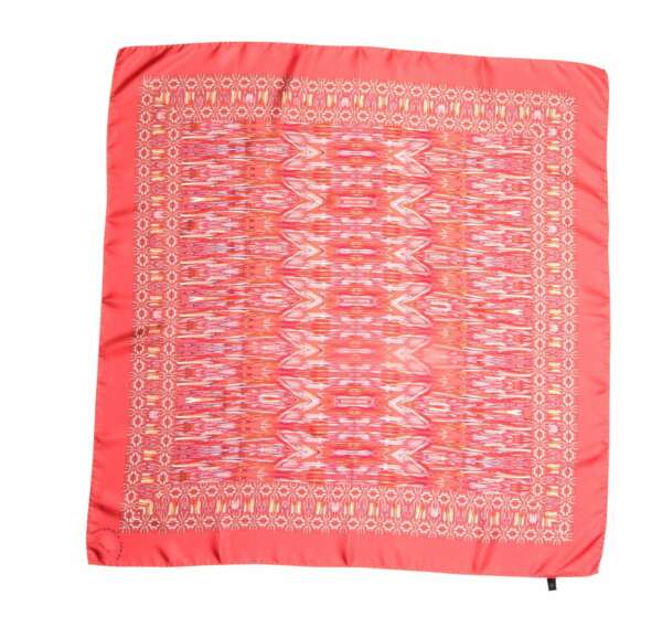 Twill zigzag coral foulard - Souvenirs de Pomme