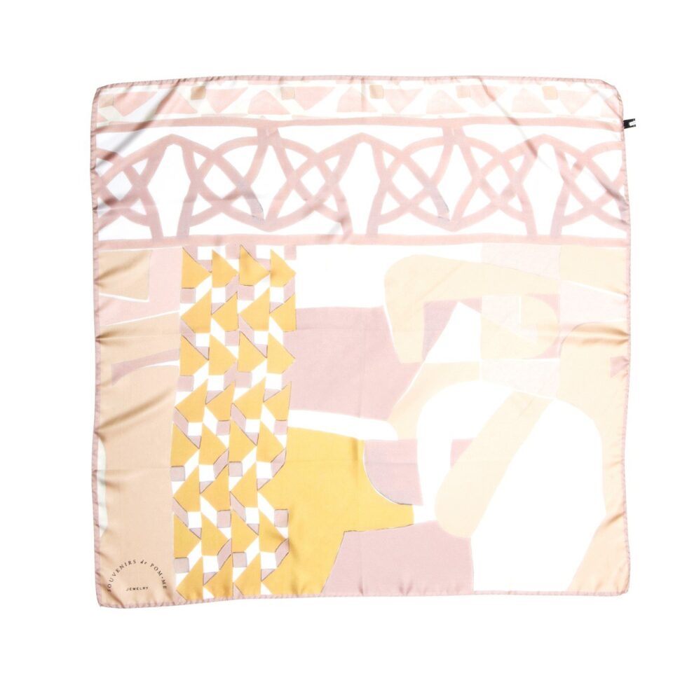 Twill tile nude foulard - Souvenirs de Pomme