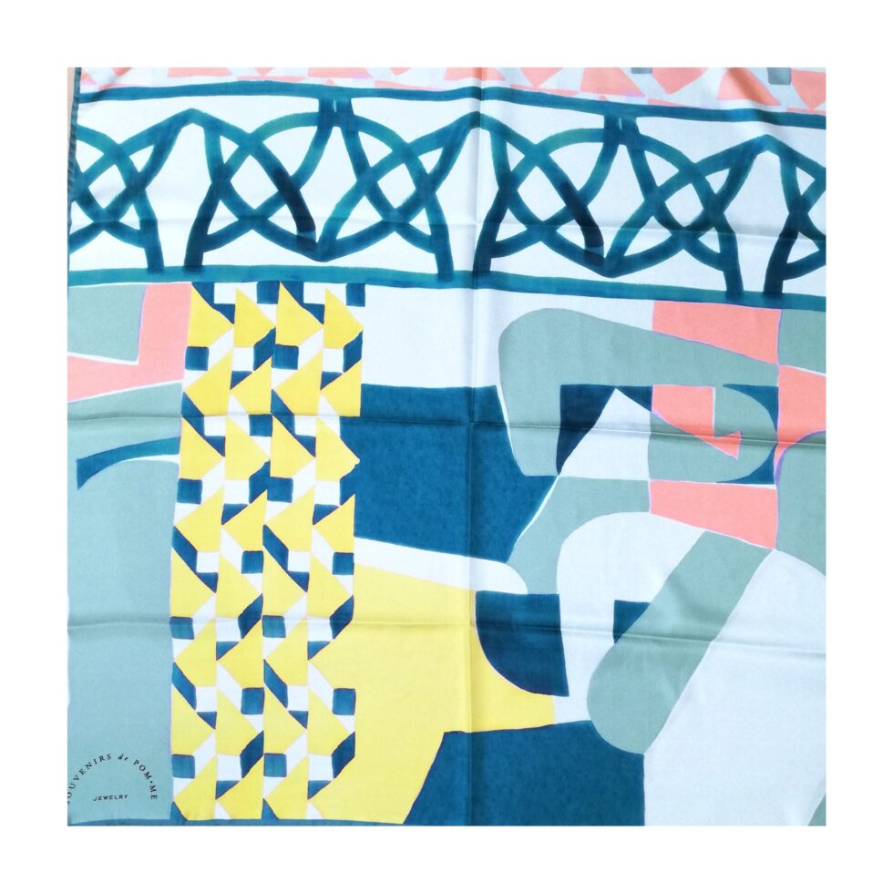 Twill tile mint foulard - Souvenirs de Pomme