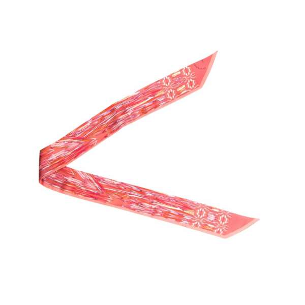 Twill zigzag coral ribbon - Souvenirs de Pomme