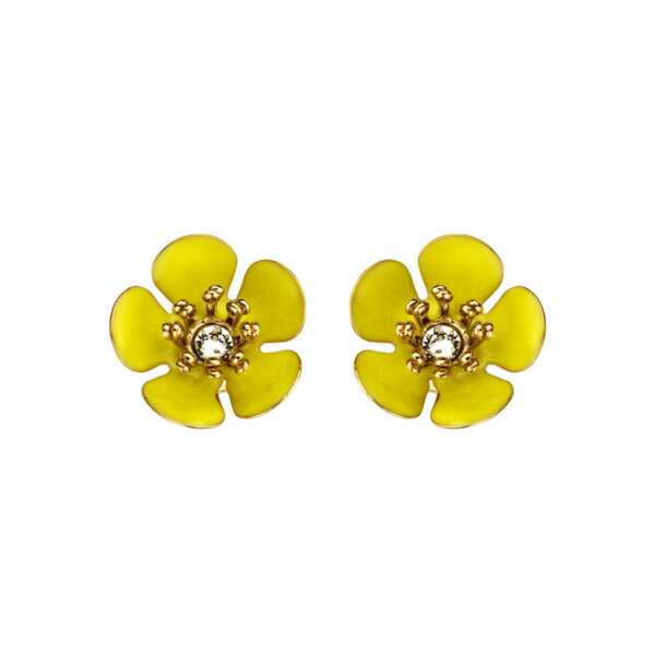Gina mini enamel flower yellow earrings - Souvenirs de Pomme
