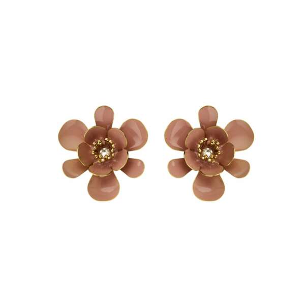 Gina shortie large old rose nude earrings - Souvenirs de Pomme