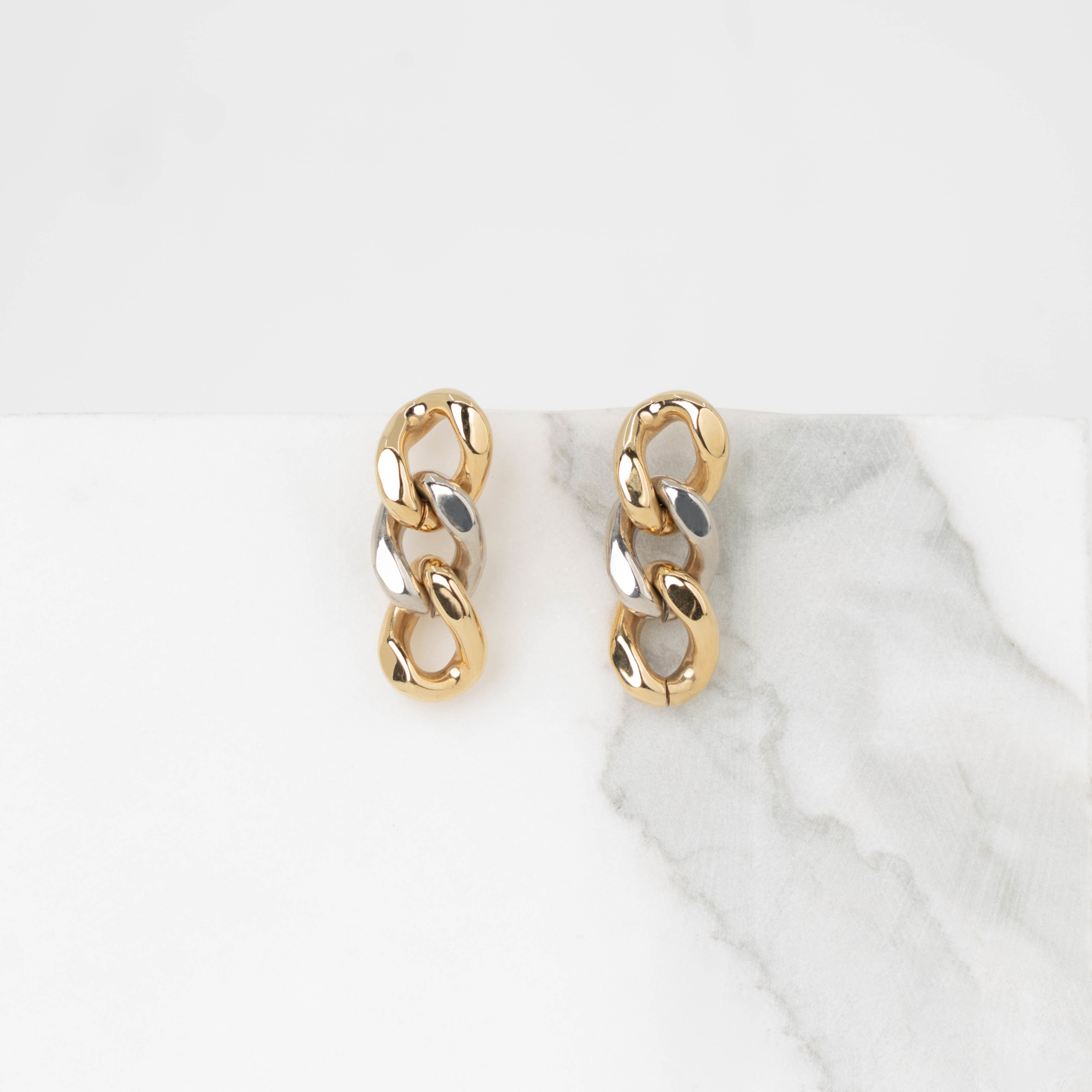 Gourmet bicolor chain earrings
