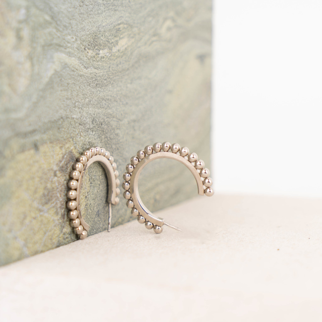 Nina large silver hoops