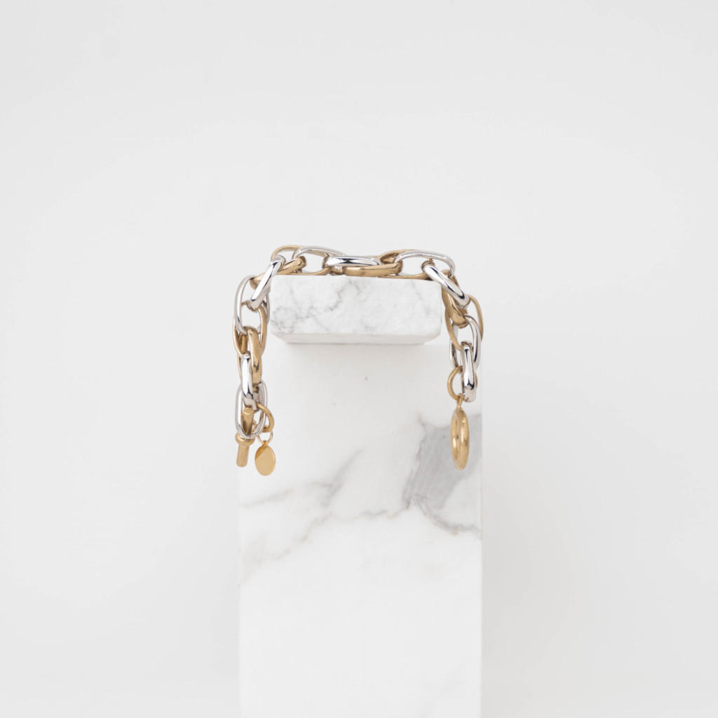 Cyan bicolor schakelarmband