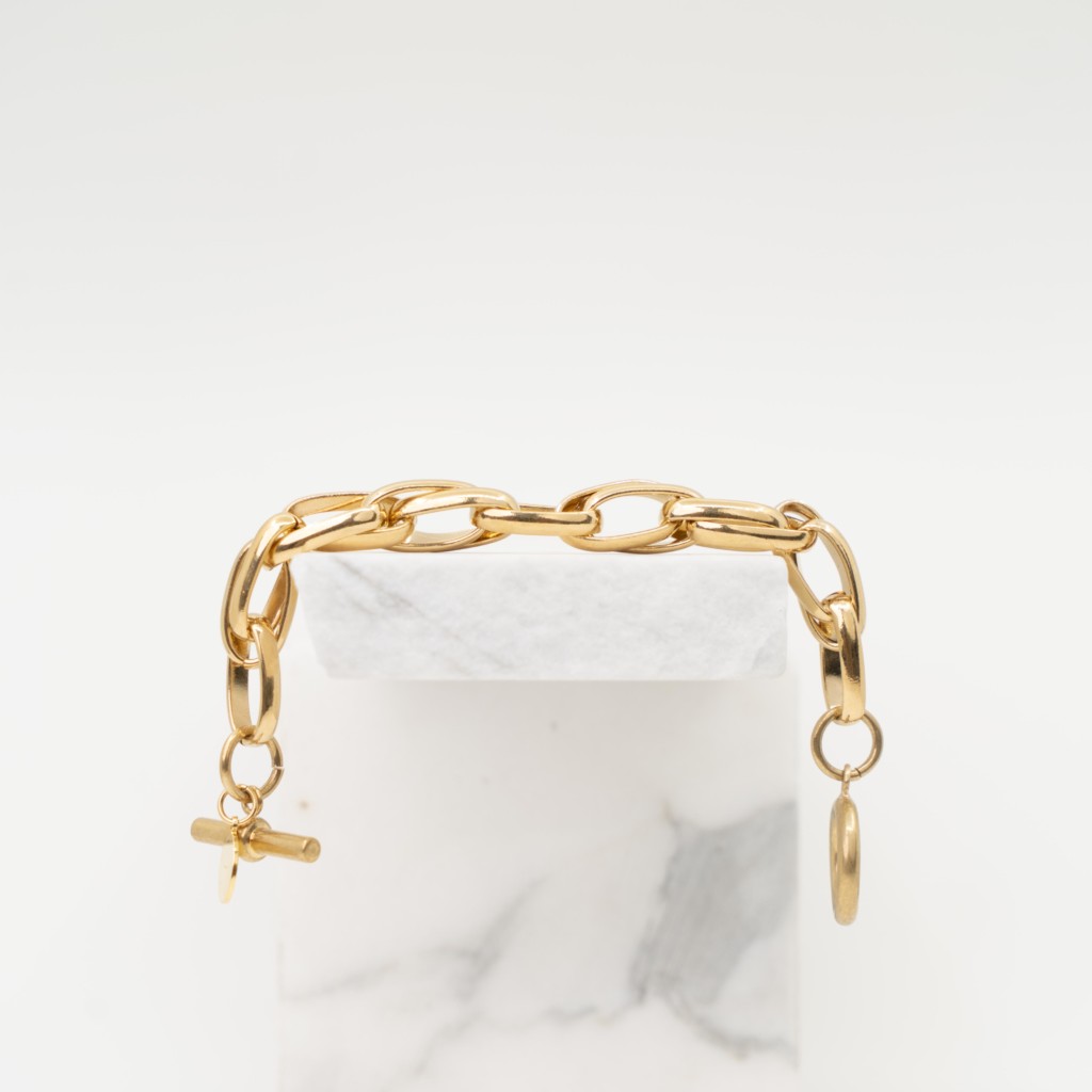 Cyan chain gold bracelet
