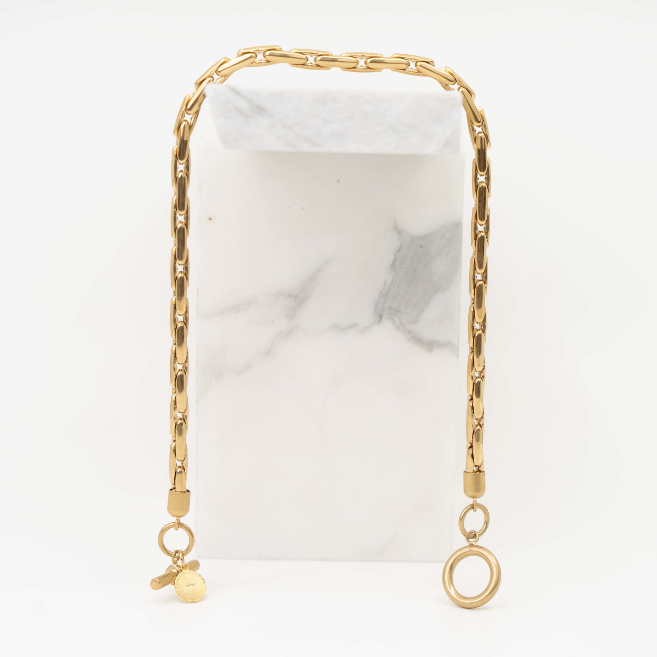 Lapis chain gold necklace