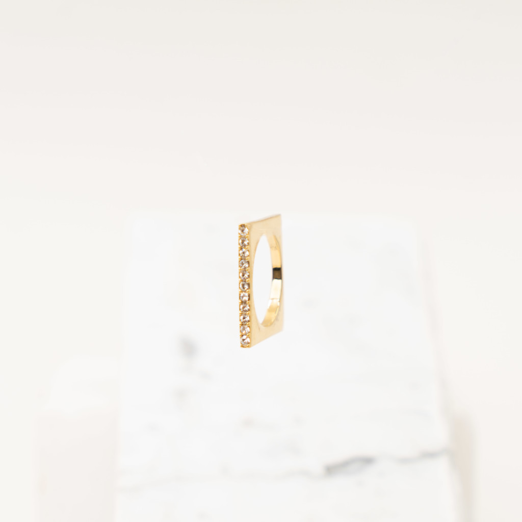 Azure goud stras ring (verkocht per 1)