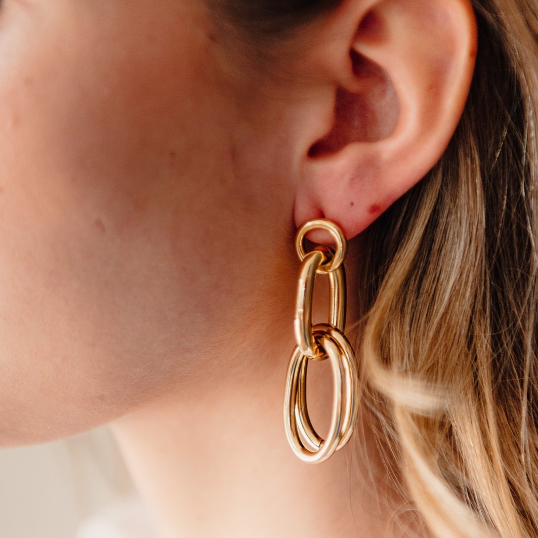 Evi gold chain earrings