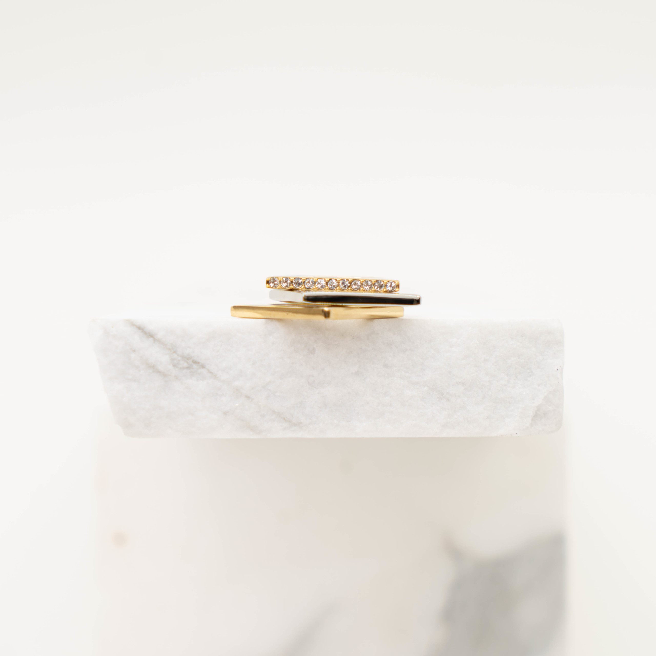 Azure goud stras ring (verkocht per 1)