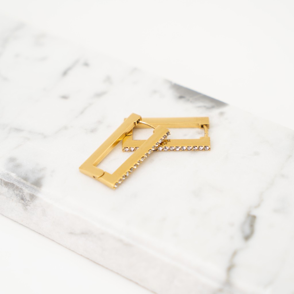 Arctic gold/strass  hoop