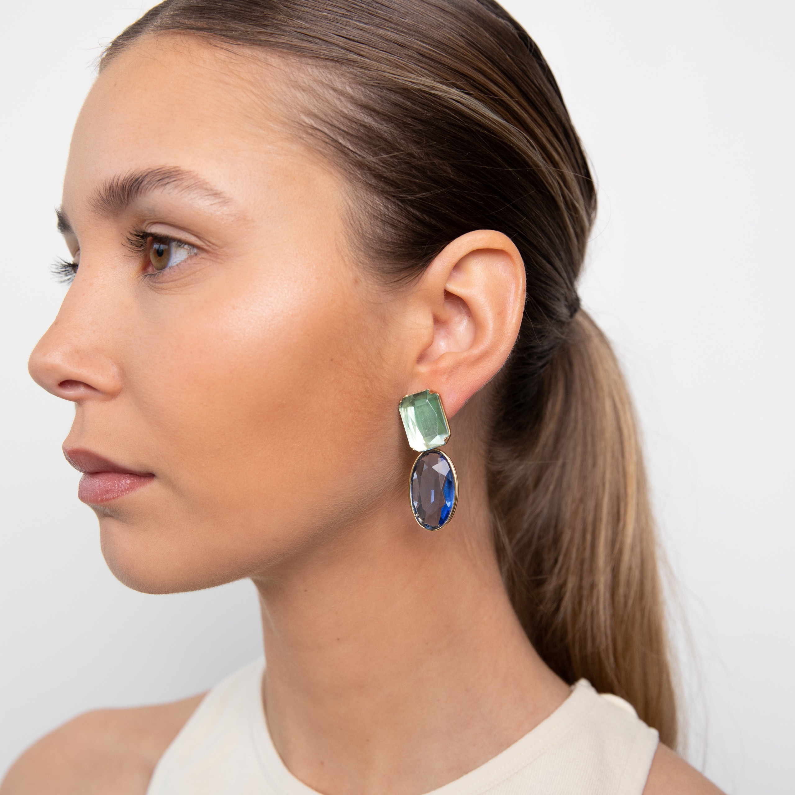Gemstones blue mix earrings