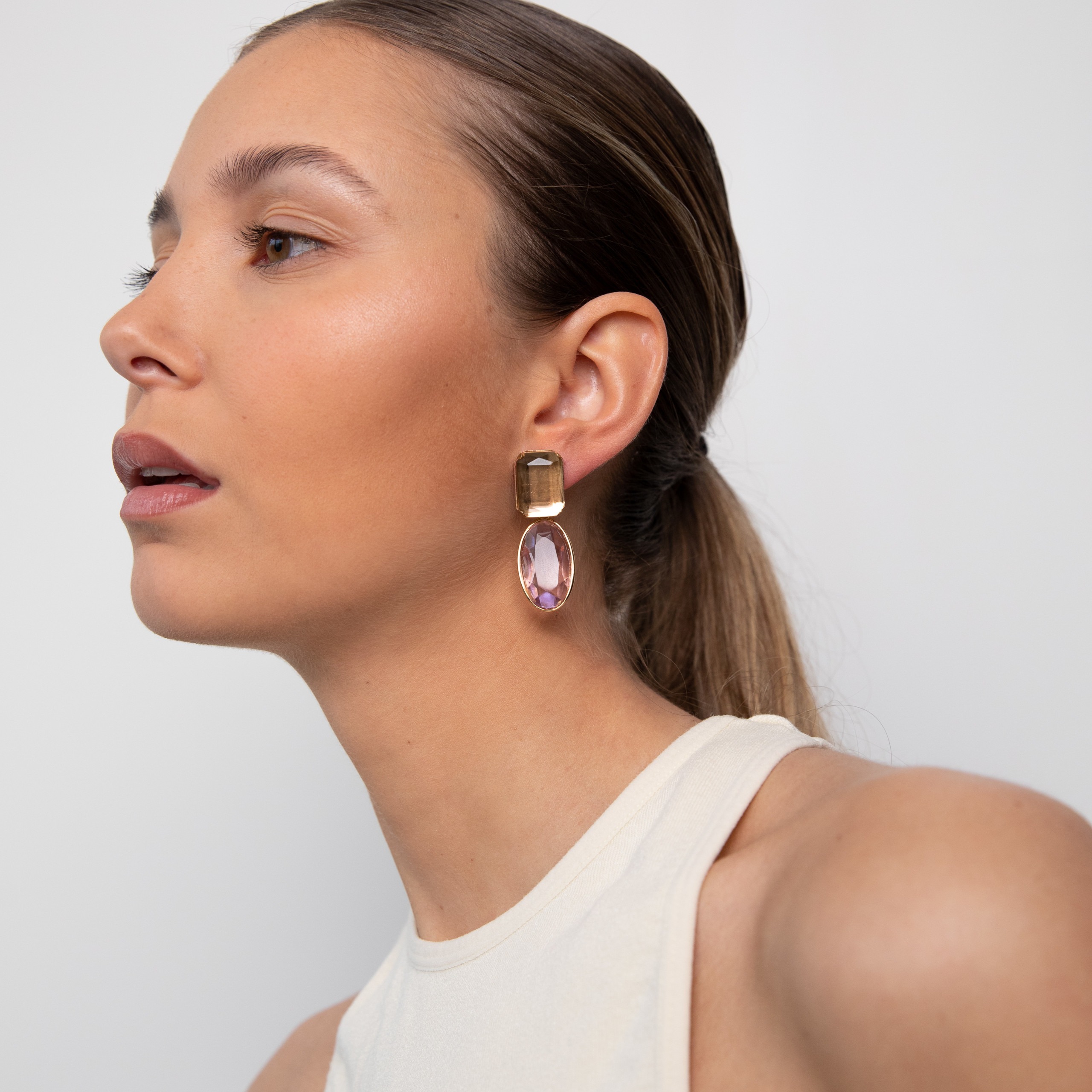Gemstones lila mix earrings