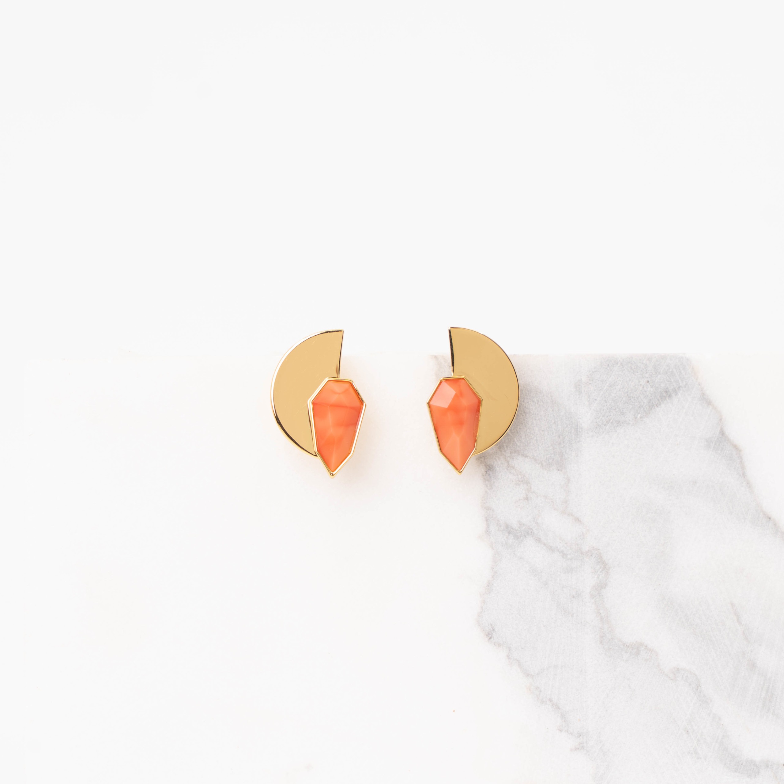 Vintage shortie coral stone earrings