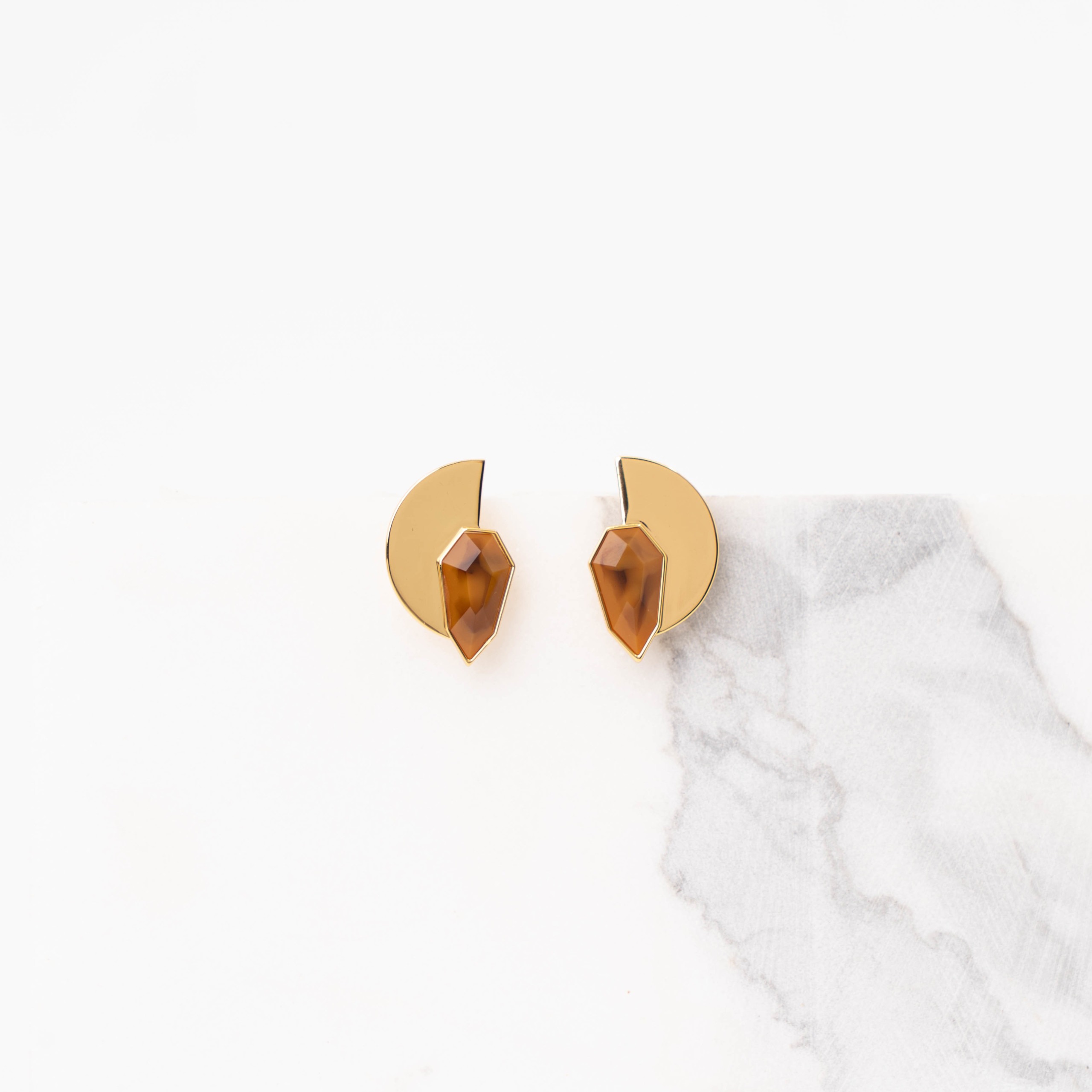 Vintage shortie caramel stone earrings