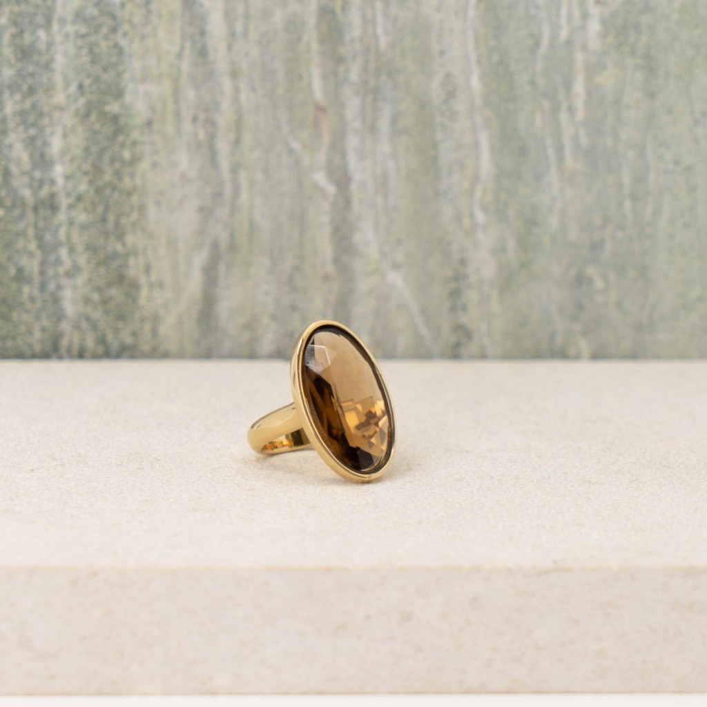 Ring bruine edelsteen