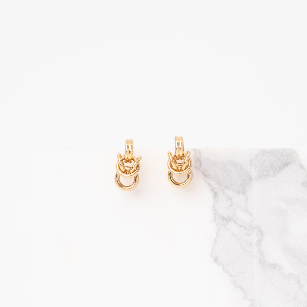 Nicole gold shortie earrings