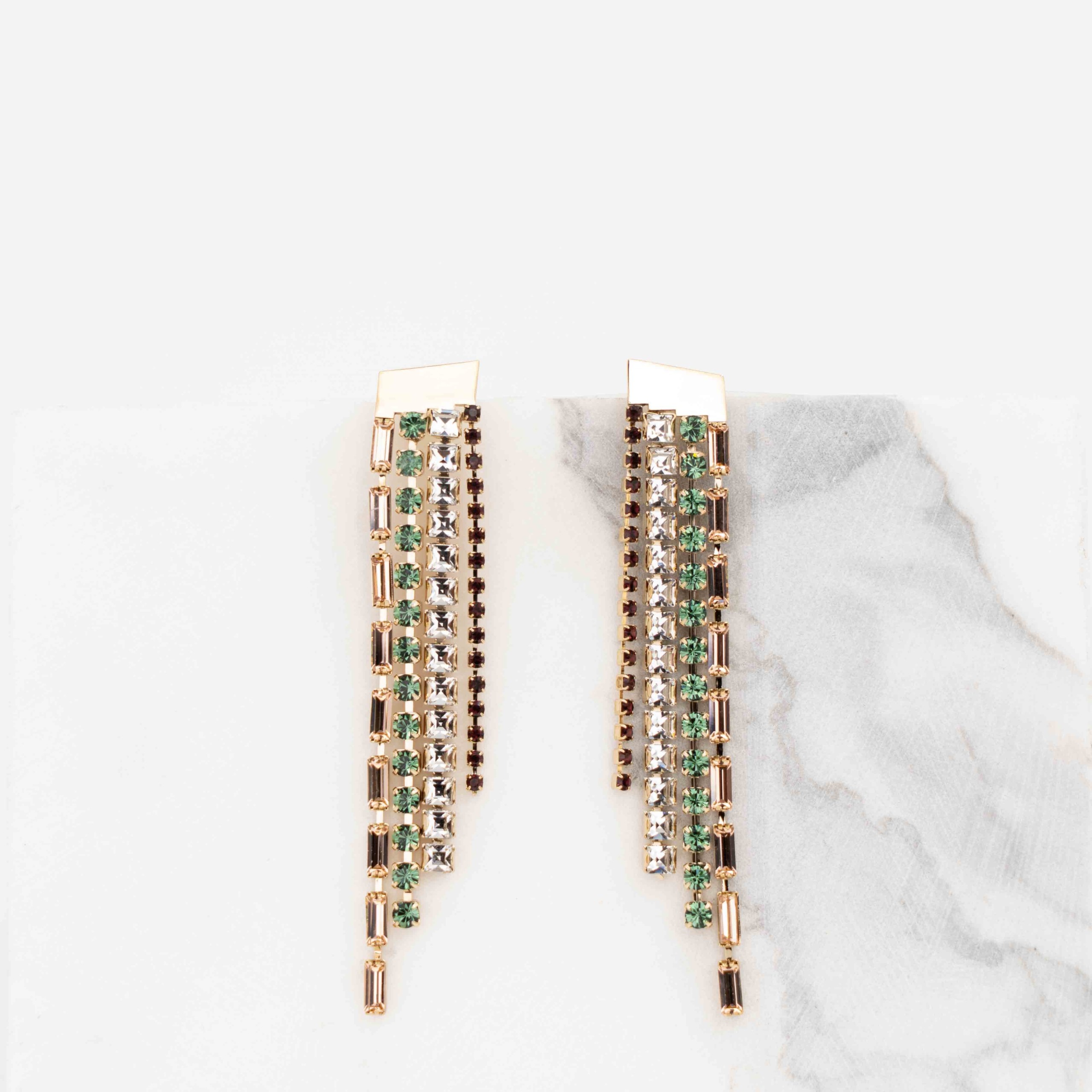 Lucy Strass Curtains Green Mix earrings