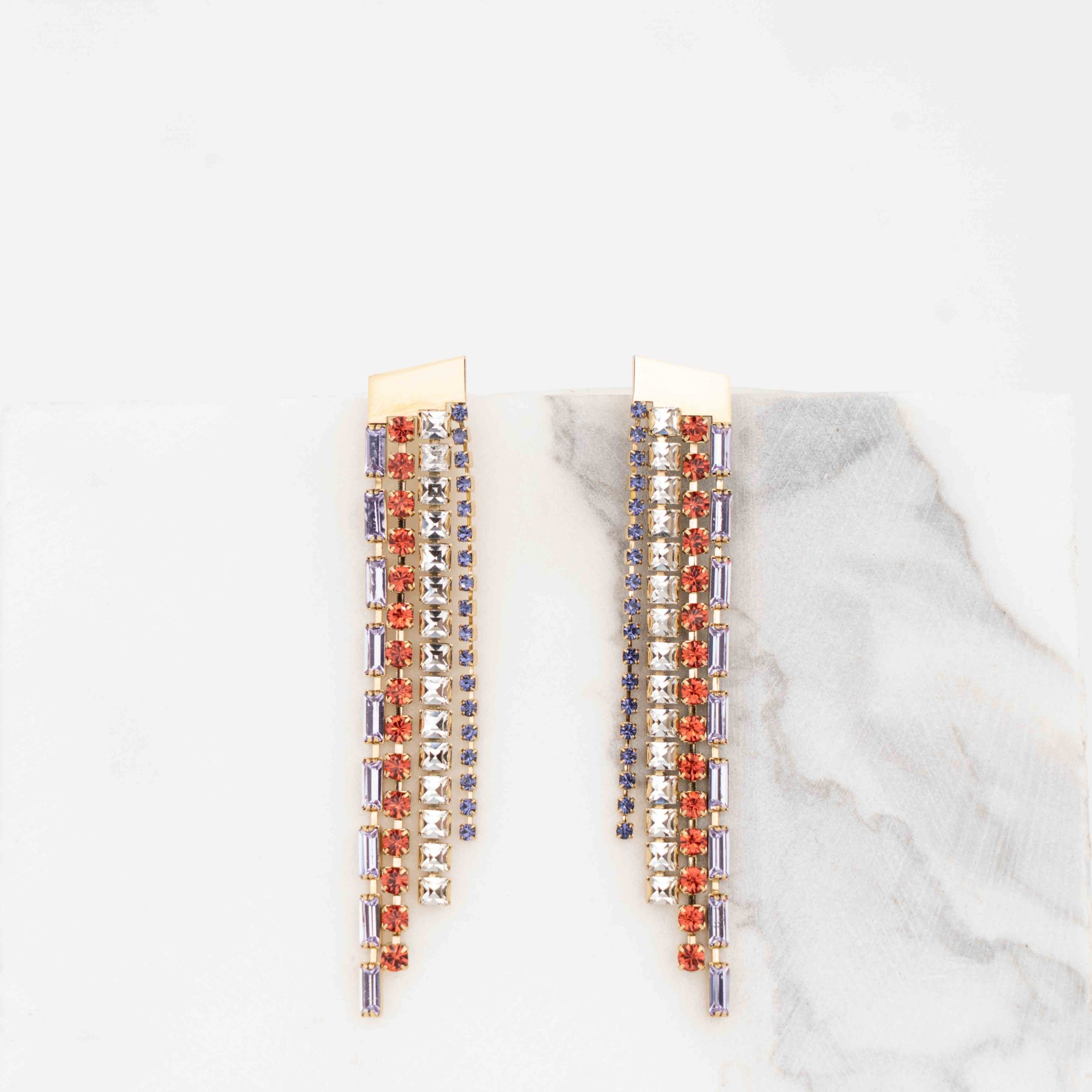 Lucy strass coral mix earrings